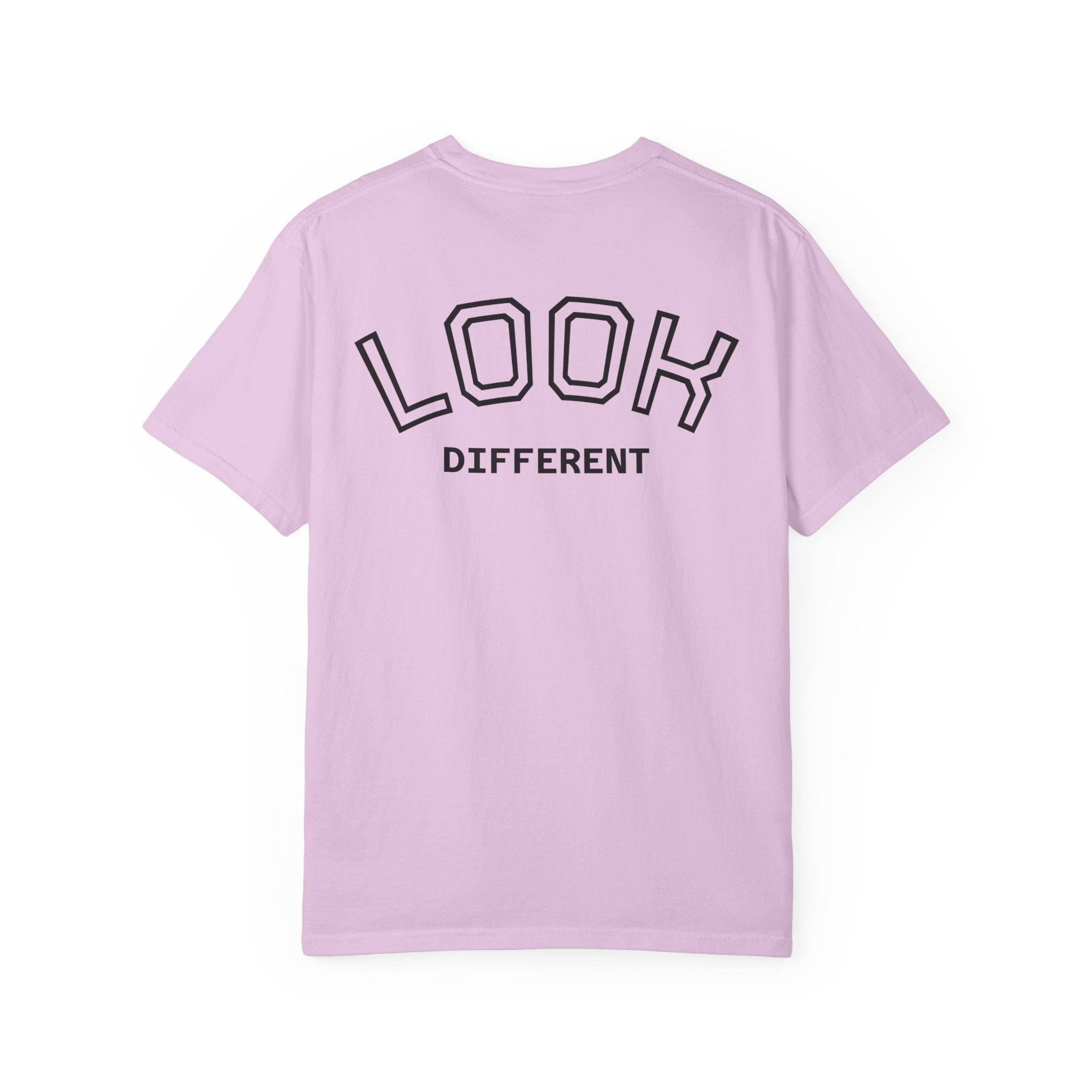 T-Shirt — 'I Almost Gave a F***' Meme Graphic Tee (Front Photo, Back "LOOK DIFFERENT")